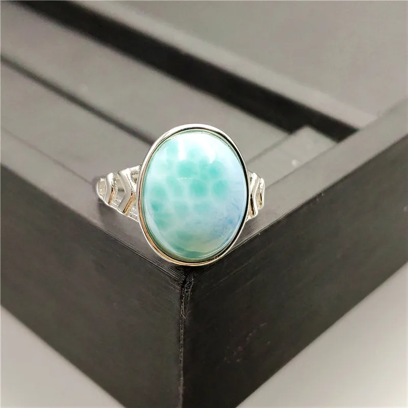 Натуральное изменяемое кольцо Larimar 15x13 мм драгоценный камень для женщин женские