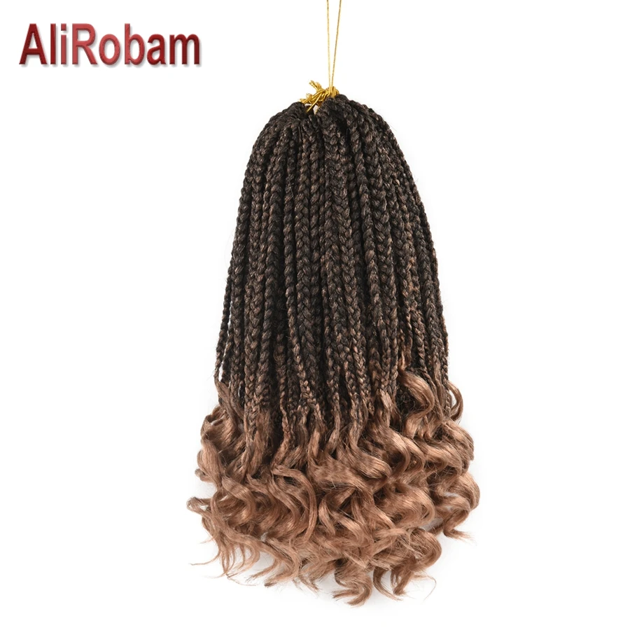 AliRobam Свободные Вьющиеся концевые косички Омбре коричневый бордовый крючком
