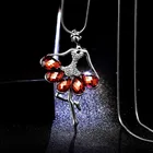 Женское офисное ожерелье с кулоном BYSPT, серебристая Длинная цепочка со стразами серого, красного, синего цвета, ювелирные изделия для подарка