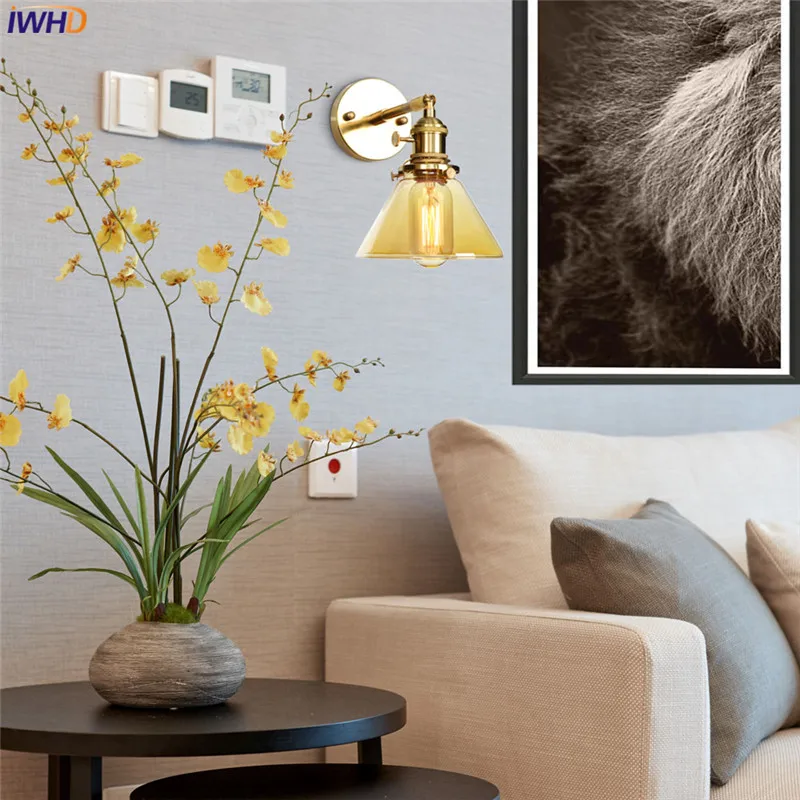 IWHD медный скандинавский светодиодный настенный современная лампа Wandlamp светодиодный светильник для спальни настенный светильник Industiral туалетный светильник аппликация Мураль светильник