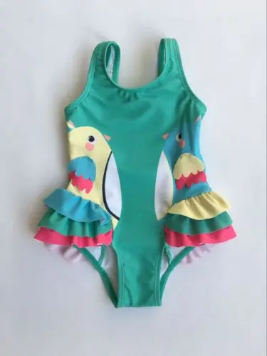 Новый летний купальный костюм для новорожденных девочек Цельный купальник