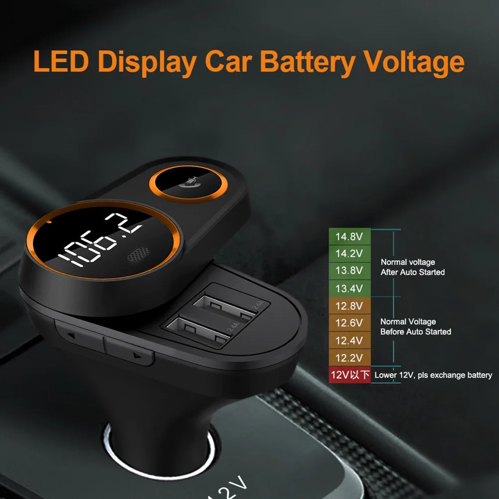 OLED Экран Автомобильный MP3-плеер fm-передатчик Lossless музыка Bluetooth Dual USB Hands Free против
