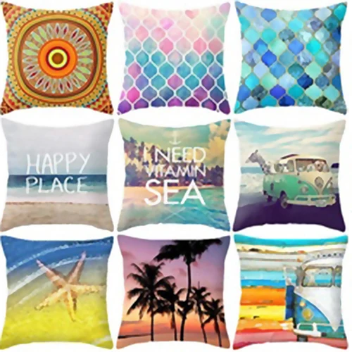 Много дизайн Boho геометрический рисунок &quotпляж&quot жизни RoomLinen наволочки с