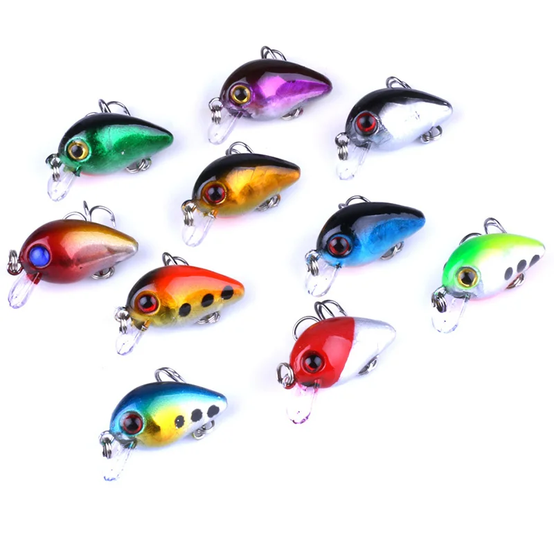 HENGJIA 10 шт. небольшой приманка 1 5g 3 см Topwater 0 5 m воблер pesca Японии для домашнего