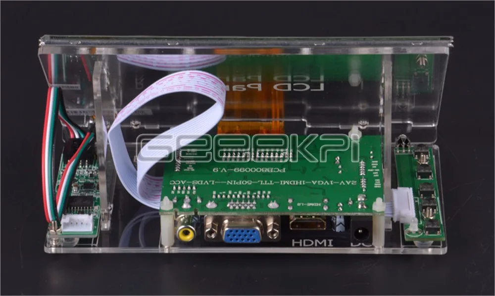 ЖК дисплей GeeekPi 7 дюймов 1024*600 TFT резистивный сенсорный экран монитор + прозрачный