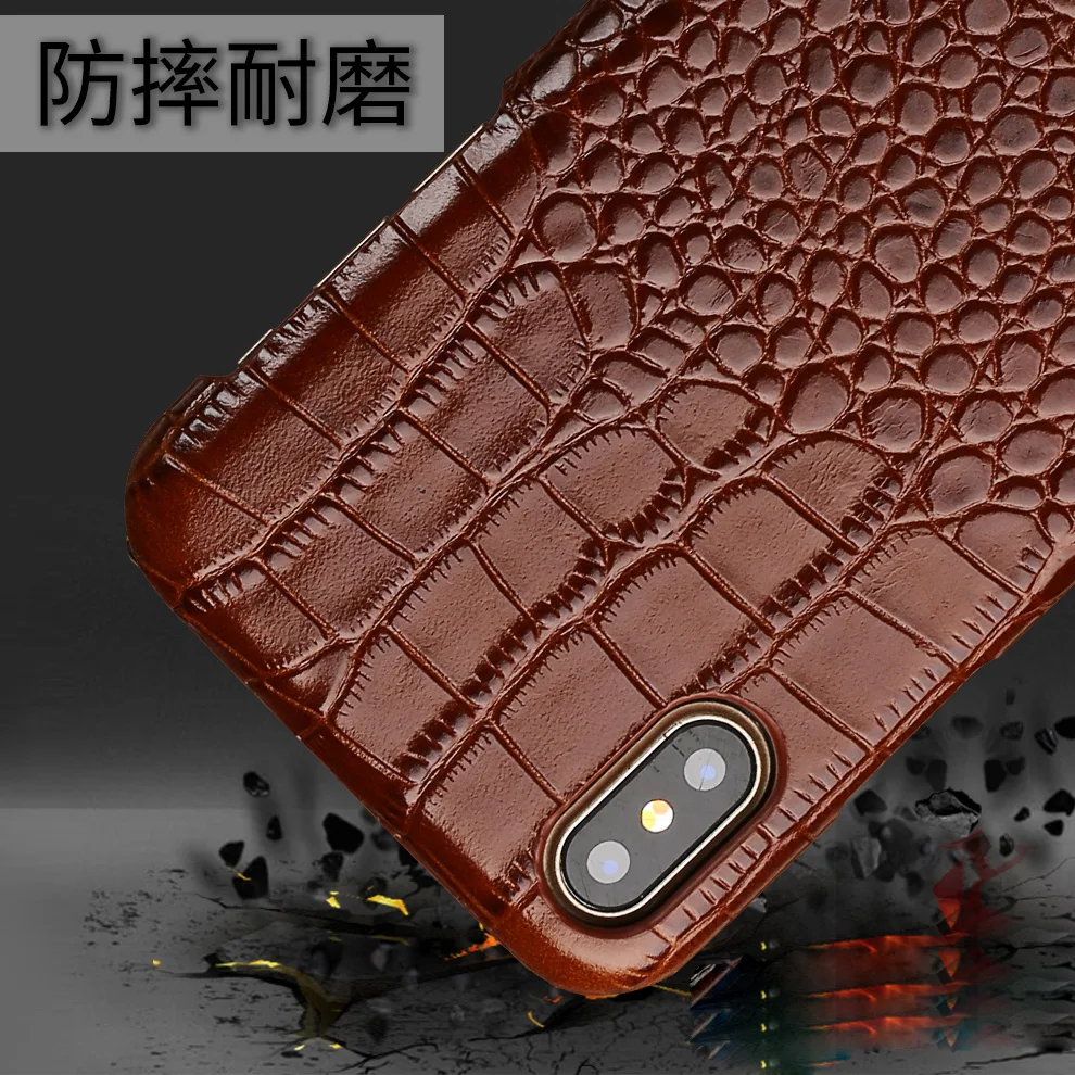 wangcangli mobile phone shell For iPhone 8 case advanced custom crocodile texture Leather Case | Мобильные телефоны и