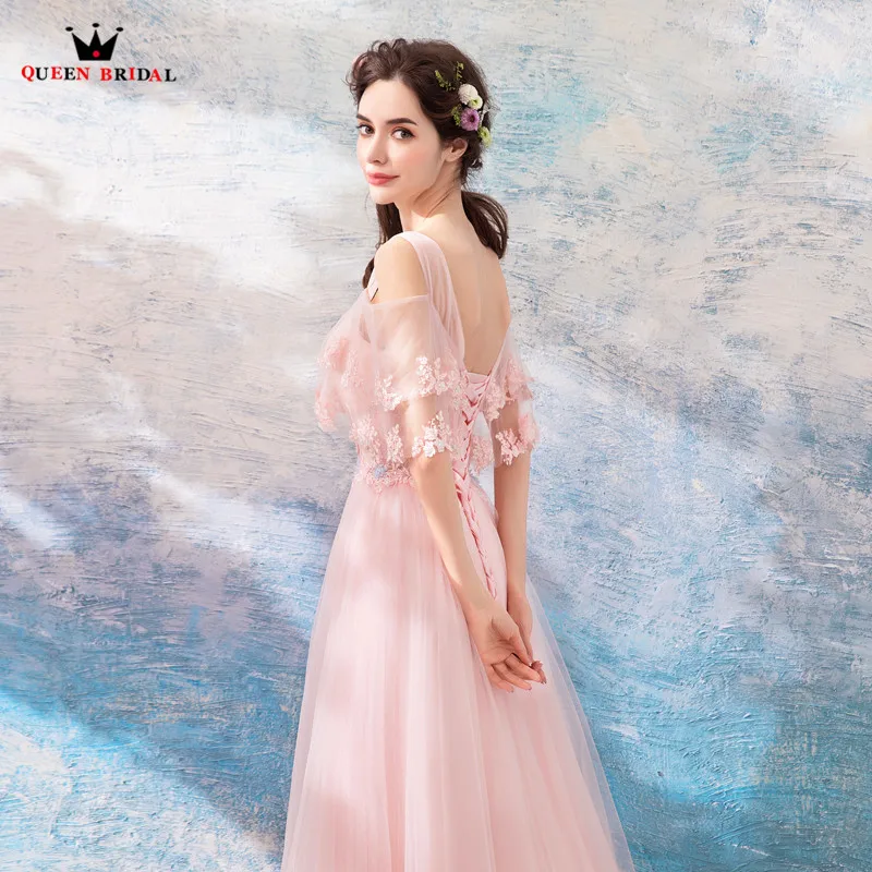 Элегантные розовые вечерние платья 2019 модное ТРАПЕЦИЕВИДНОЕ ПЛАТЬЕ С фатиновой