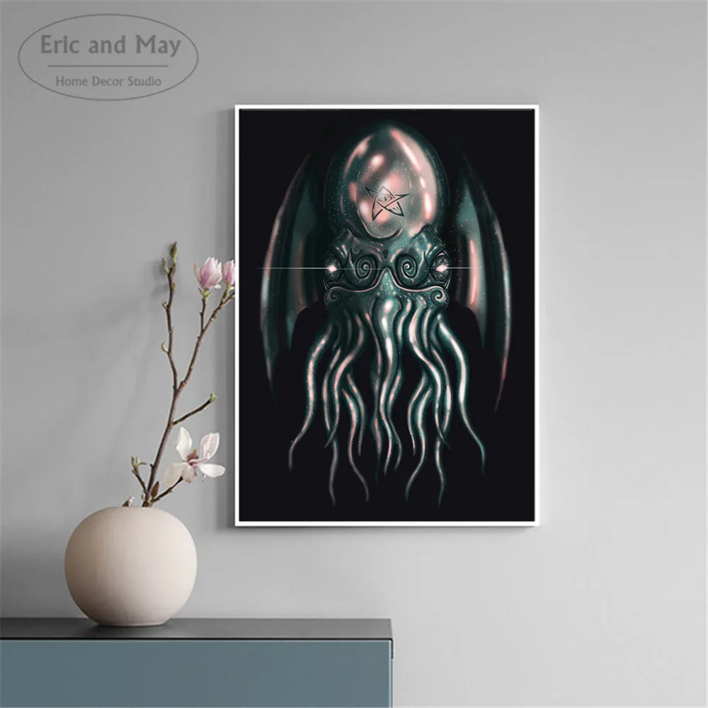 Loveccraft Octopus Cthulhu художественные плакаты и принты настенные художественные картины на холсте для украшения гостиной домашний Декор без рамы Quadros