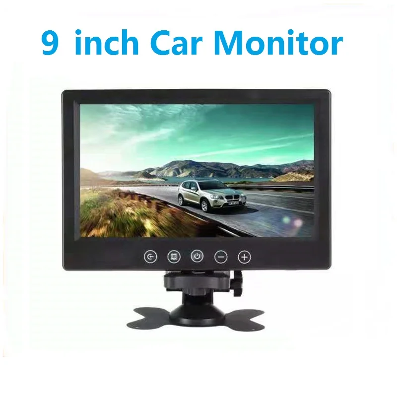 9 inch digital Color TFT LCD with 2 Video input lcd for reversing parking backup rear view camera |