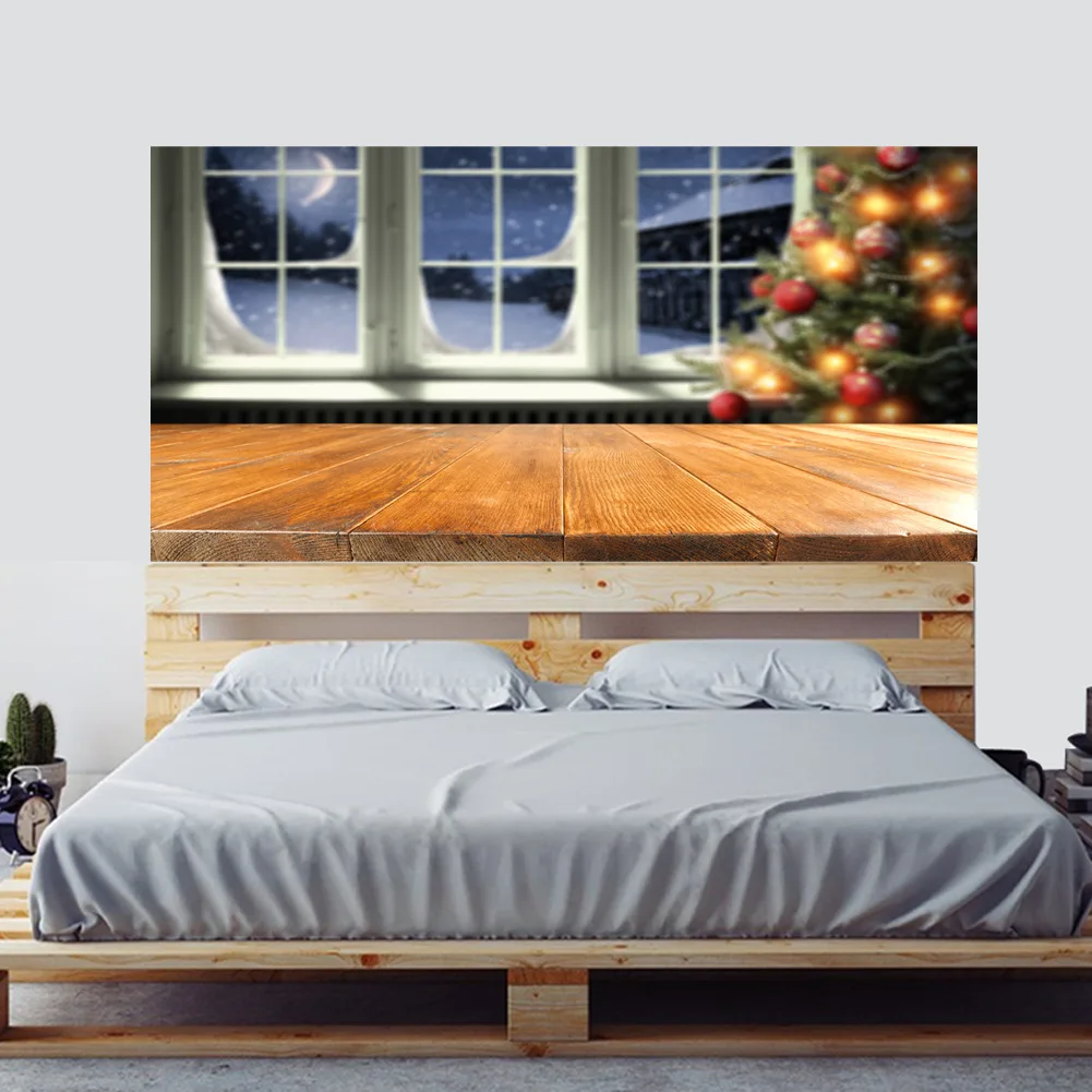 

Креативное украшение для кровати, настенные наклейки, Рождественский узор в виде снежной ночи для спальни, украшение большого размера, росп...