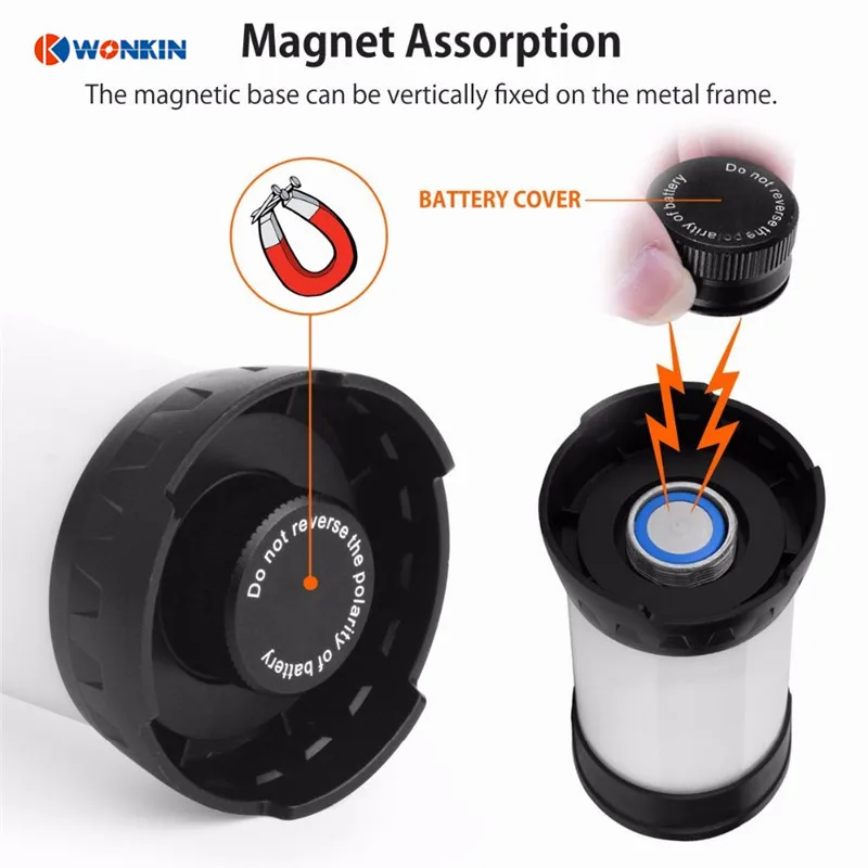 Led Camping Light Rechargeable Portable Lantern Flashlight USB Outdoor waterproof IPX7 Magnetic | Освещение