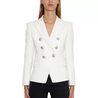 high quality newest fashion 2020 designer blazer womens silver lion buttons double breasted blazer jacket