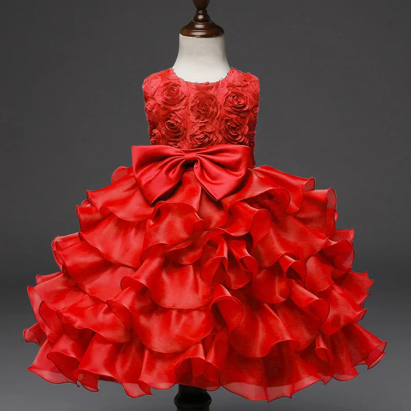 Lace Baby Girl Christening Wedding Party Dress Toddler Formal Ball Gown Infant Princess Costume Children Clothing 8Yrs | Детская одежда