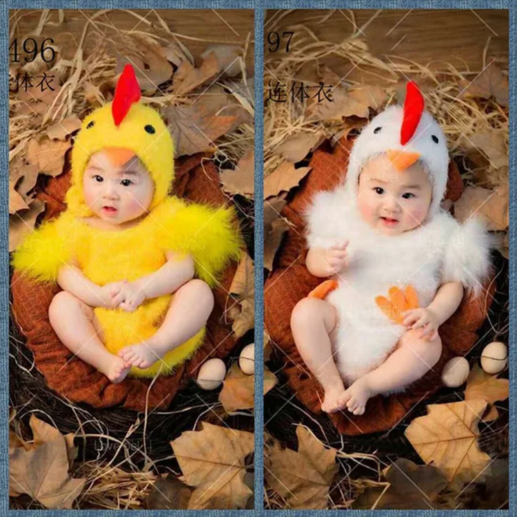 2017 Fashion show Newborn Babys Boy Girls Costume Photo Photography Prop Chick Hat Siamese Clothes Outfits Studio | Детская одежда и
