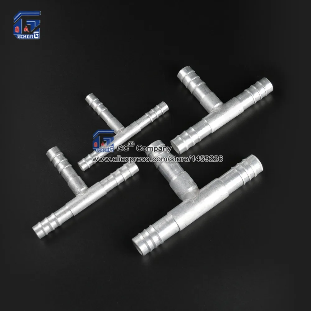 

#6 #8 #10 #12 Aluminum 3 Way Fitting Tee A/C Hose Barb Splice Pipe Fittings 3/8 1/2 5/8 3/4