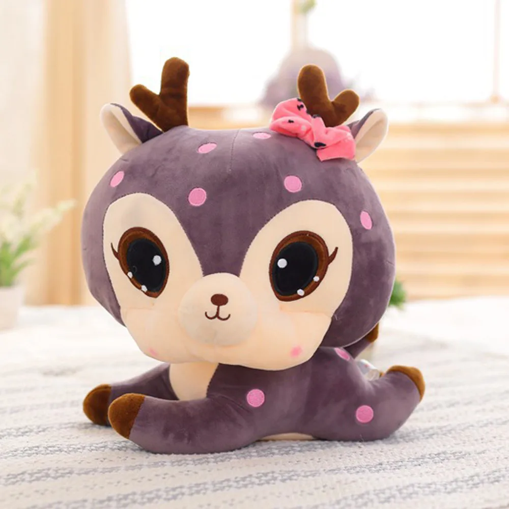 30 см мягкие плюшевые игрушки для животных милые с изображением оленя сжимаемая