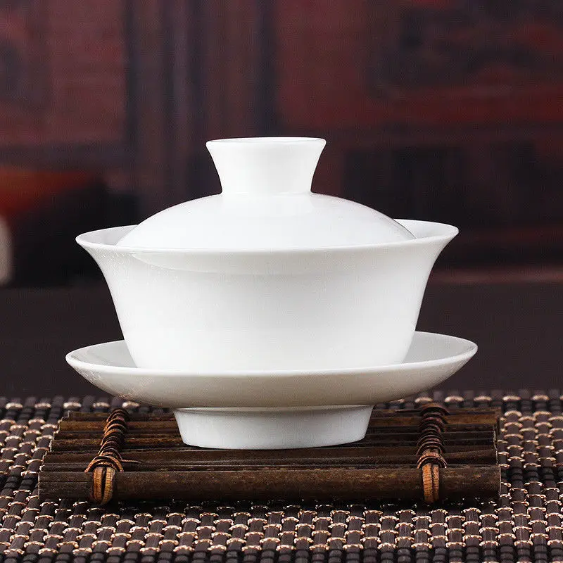Китайский чайный сервиз Gaiwan кунг-фу белая искусственная чайная посуда чашка для