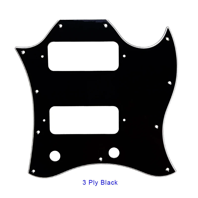 3 ply black Pleroo гитарные части накладки для Gibson standard SG полное лицо царапины пластины Route P90 звукосниматели лучшая защита для гитары ra - Цвет: 3 ply black