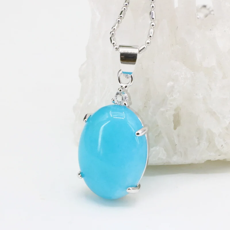 Цепочка с подвеской женская из натурального камня 15 х28 мм|jade pendant|oval pendantpendants for women
