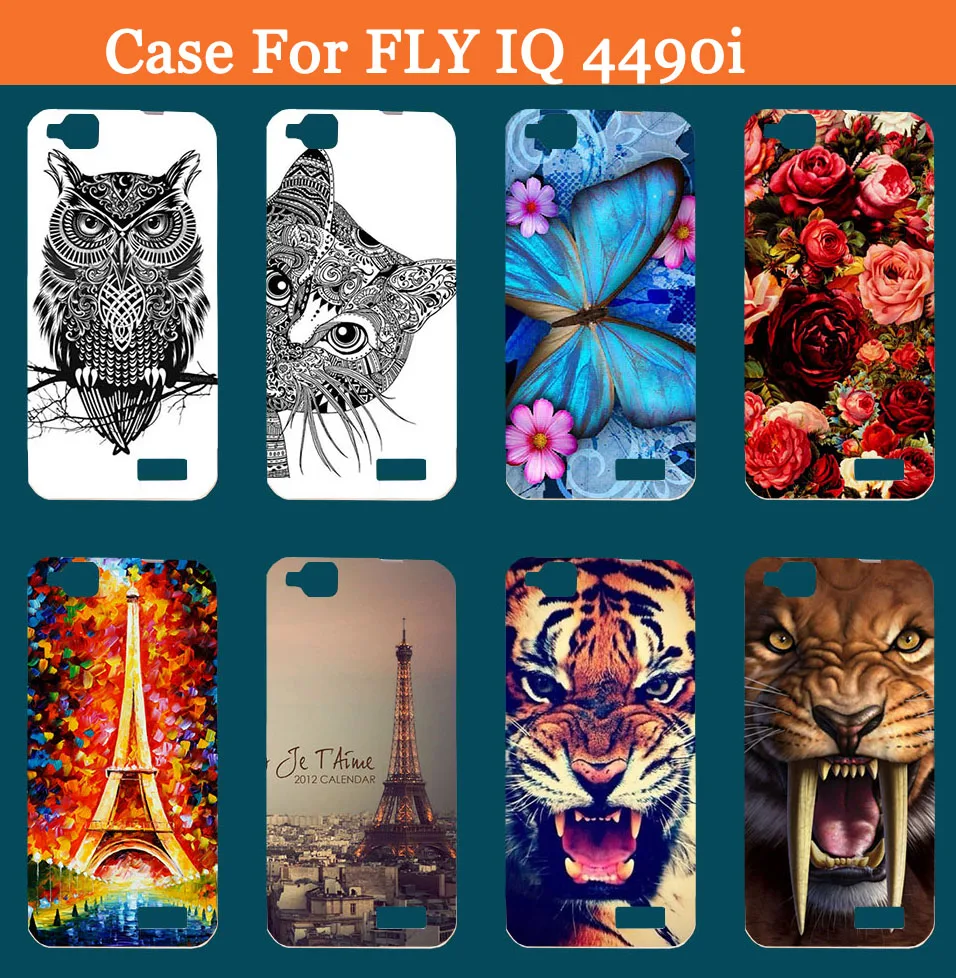 Чехол для Fly IQ4490i высококачественный мягкий чехол из ТПУ С Рисунком Тигра льва