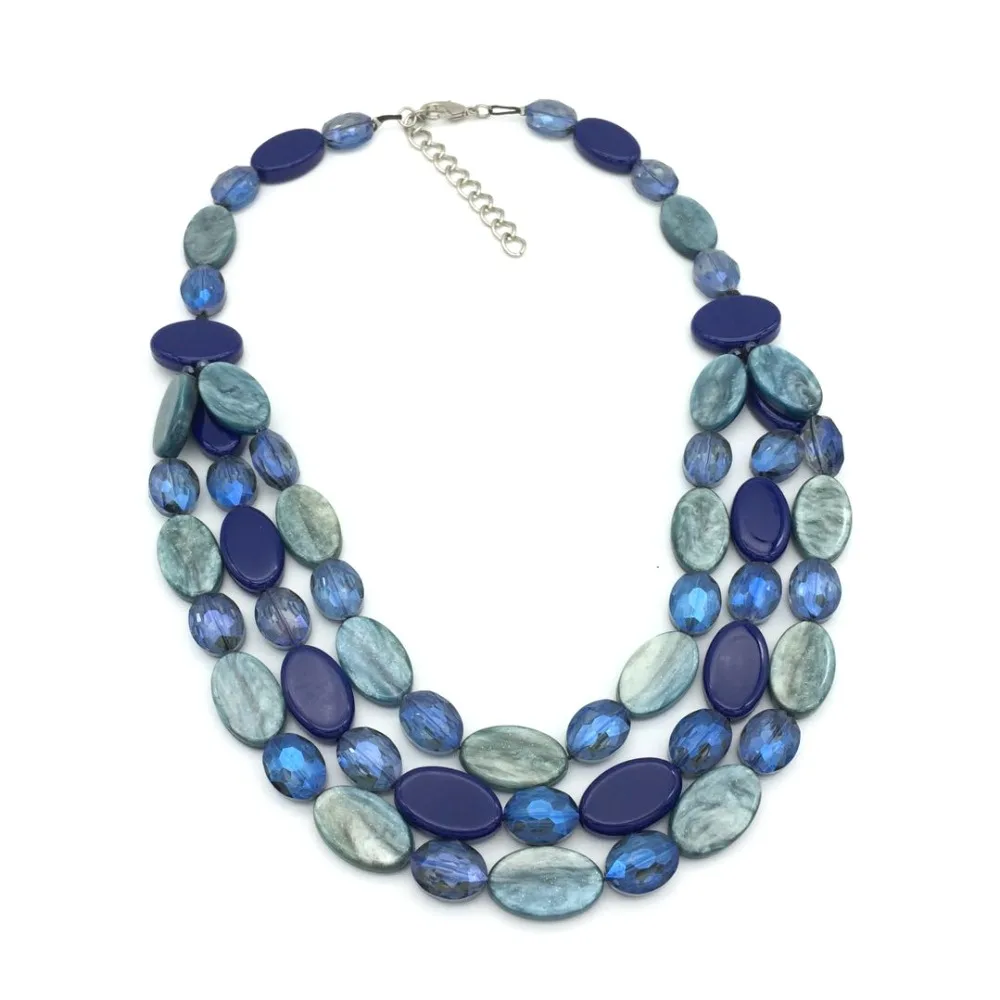 

Choker Multi-layer blue rhinestone acrylic bead Chain Necklace Women Jewelry Collares Harajuku Colar Collar Collier femme Kolye