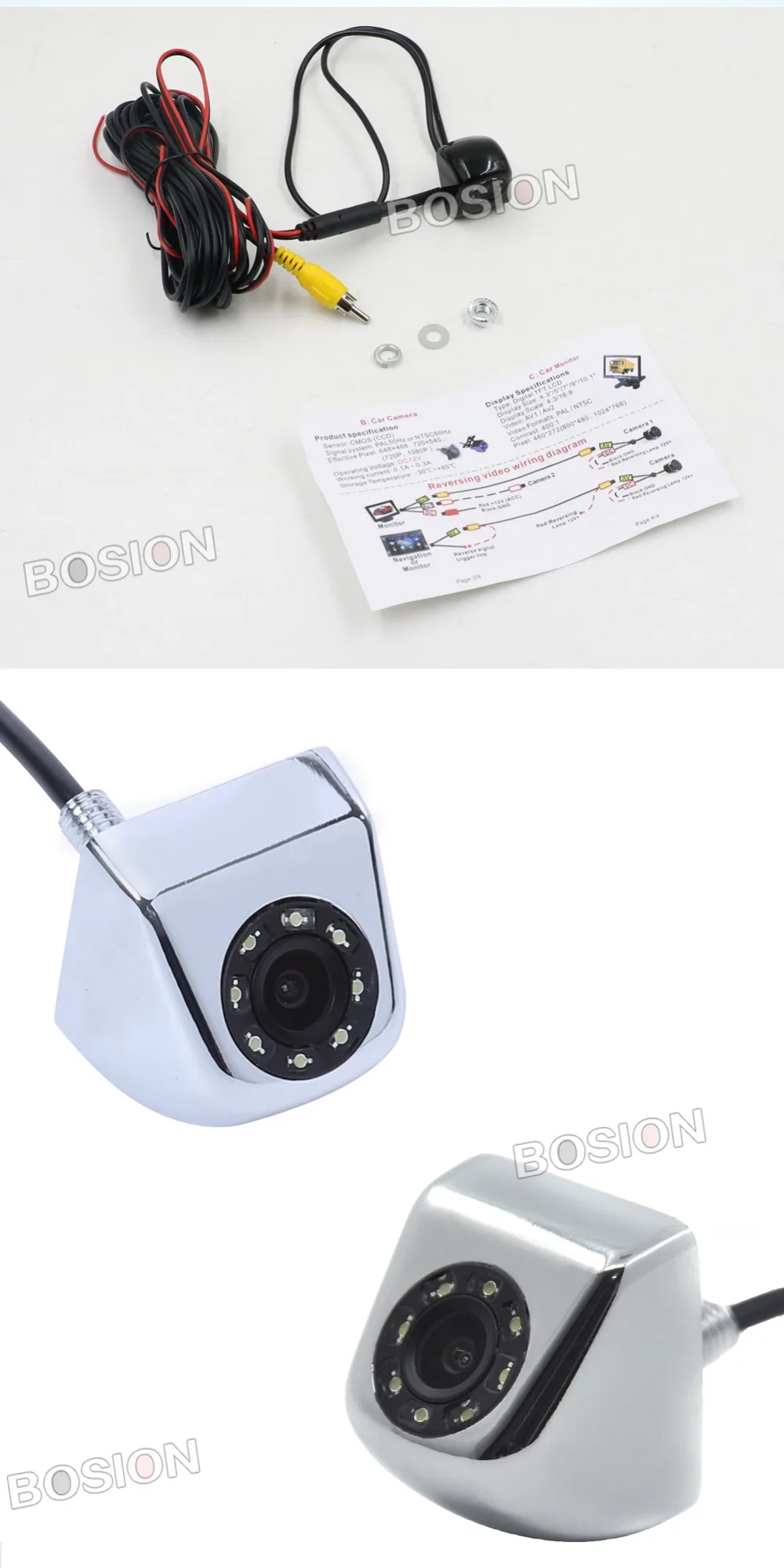 180 Angle Car Rear View Camera HD Night Vision Reverse Camera IP67 DC 12V Universal Autoradio Vehicle Parking Camera