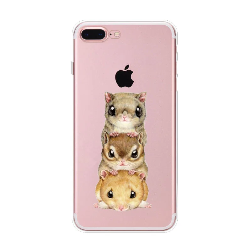 Для iPhone 6 7 Чехол Милый Панда хомяк животные чехол для iphone 6S 5 5S SE силиконовая
