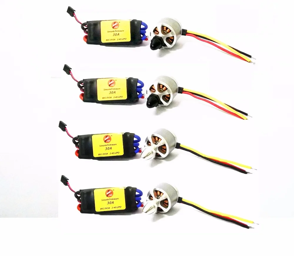 4x2212 920KV бесщеточный двигатель + 4x 30A ESC для Quad Multirotor X525 F450 F550 S500 S550|30a esc|2212 920kv brushless