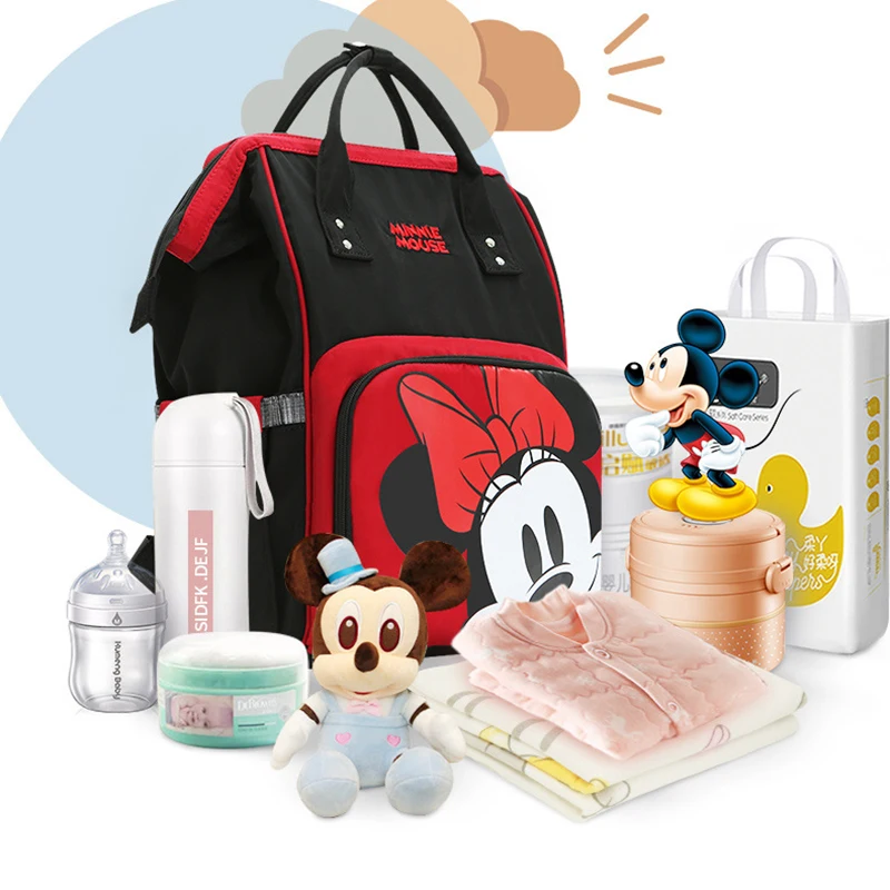 Disney usb сумка для подгузников рюкзак Подогрев бутылки Микки Минни детская сумка для мамы lager емкость дорожная сумка для подгузников для беременных