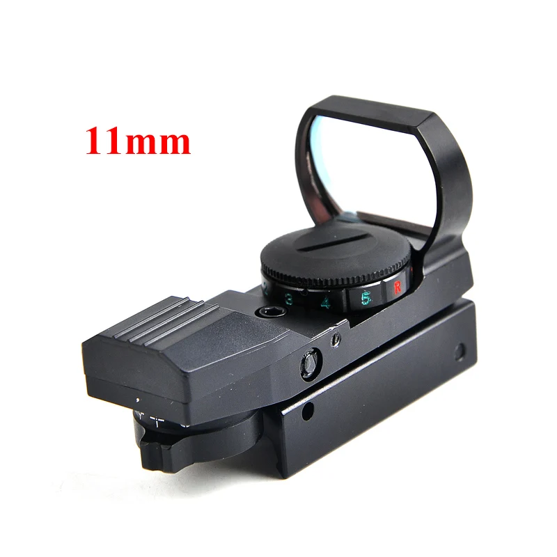 black 11mm rail Горячая 20 мм рельсовый прицел охотничья оптика голографический красный точка зрения рефлекс 4 сетка тактический прицел Коллиматорный прицел - Цвет: black 11mm rail