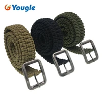 yougle customizable survival paracord belt 550 paracord belt utility belt milspec cord solid steel buckle
