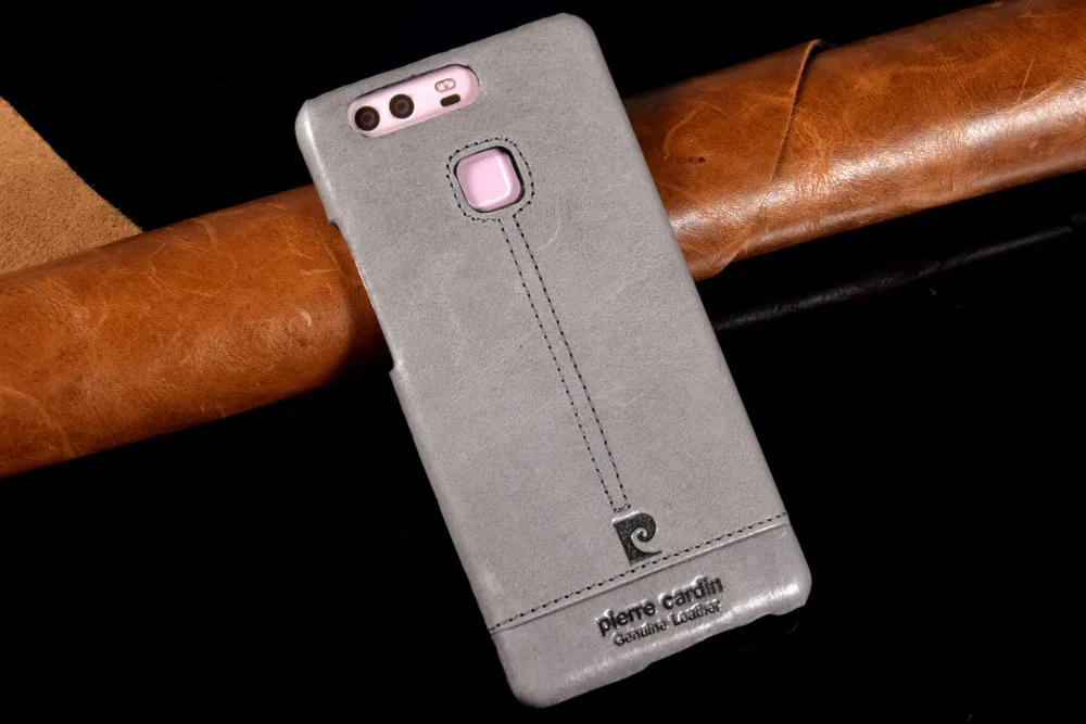 For Huawei P9 Plus Phone case Pierre Cardin Hot Sale Genuine Leather Vintage Slim PC Hard Back Cases Cover Free Shipping |