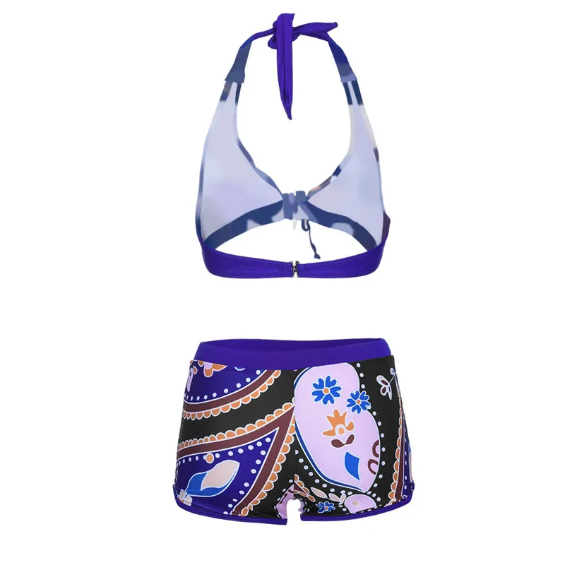 Женский купальник с глубоким v образным вырезом комплект бикини цветочным принтом Пляжное пуш ап 2019 Mujer # M| |