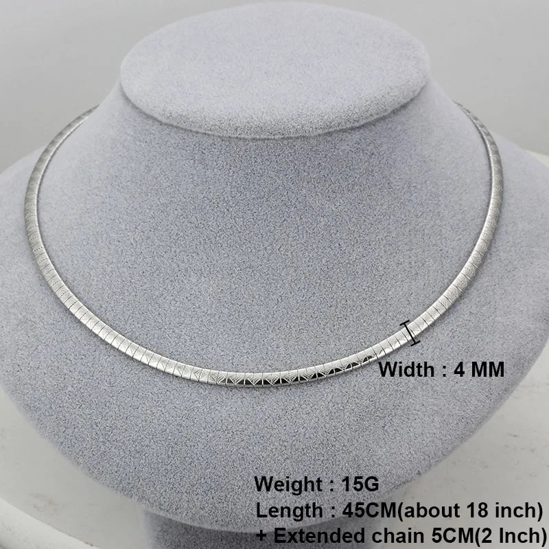Necklace Silver 4MM Новая мода, колье из нержавеющей стали, массивное ожерелье, серебряное/золотое ожерелье, Женская цепочка в виде змеи, свадебные украшения - Окраска металла: Necklace Silver 4MM