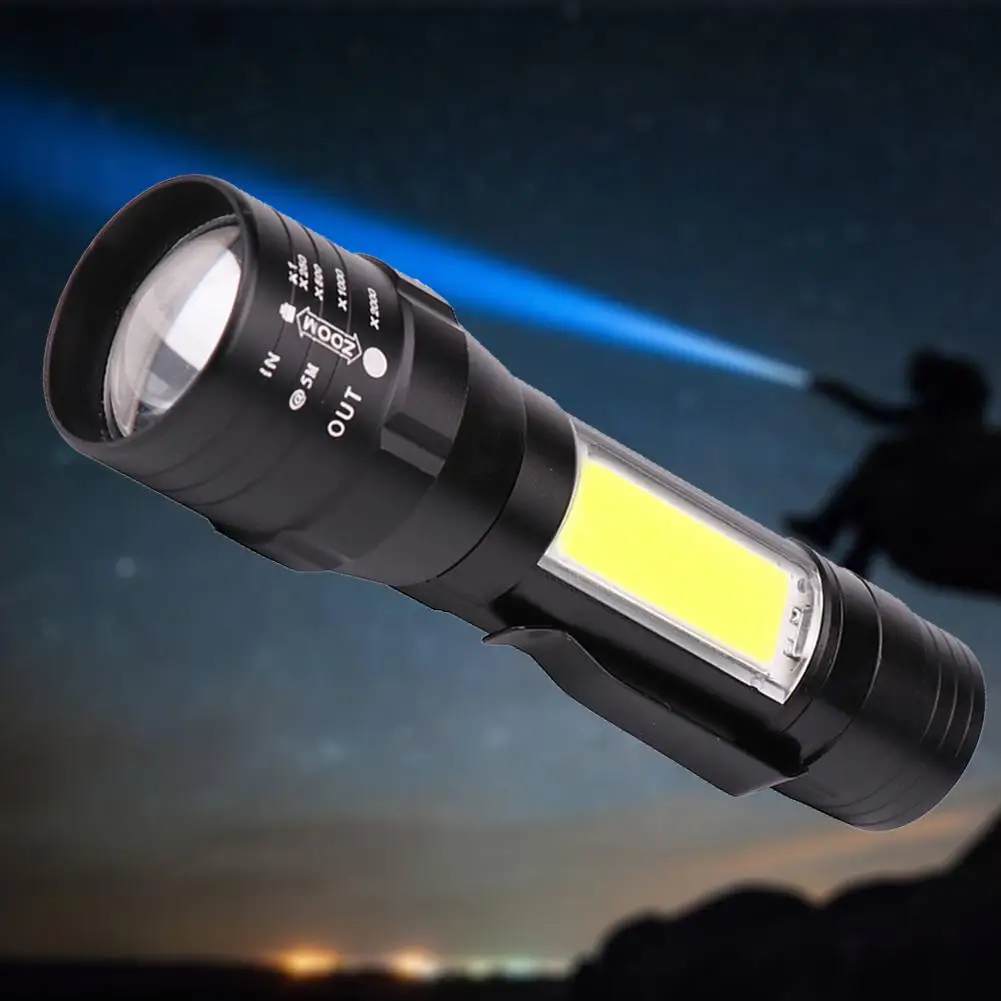 USB зарядка мини T6 фонарик 8000 Люмен 4 режима Наружное освещение встроенный