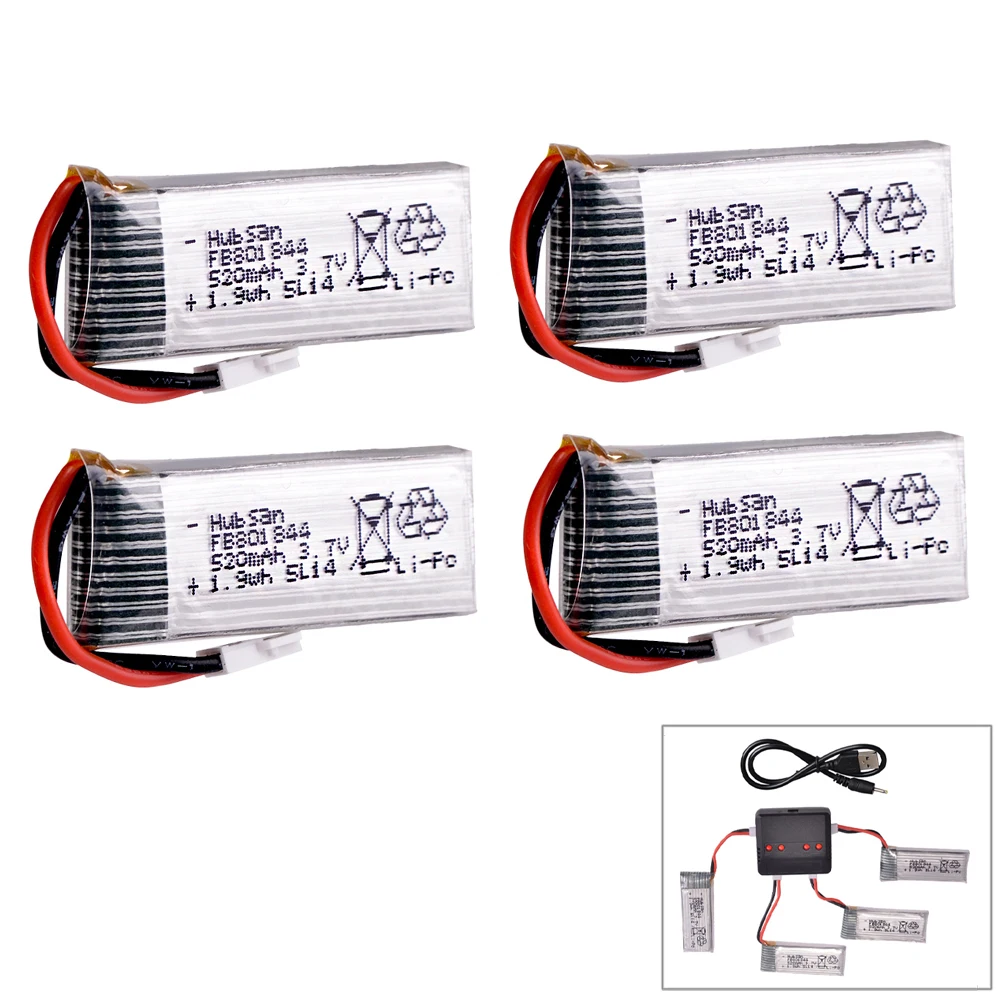 4 5 6 шт. Rc Lipo батарея 3 7 в 520 мАч с USB зарядным устройством для Hubsan H107P RC камера Дрон