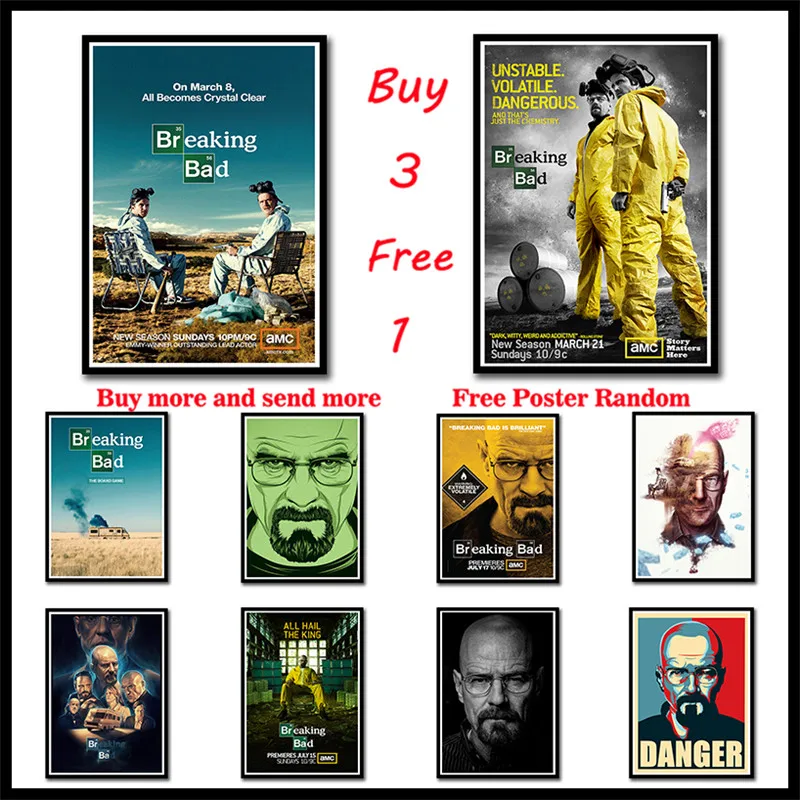 Бумажный плакат с покрытием из фильма «Breaking Bad movie», бар, кафе, домашний декор, настенная живопись, Безрамная наклейка