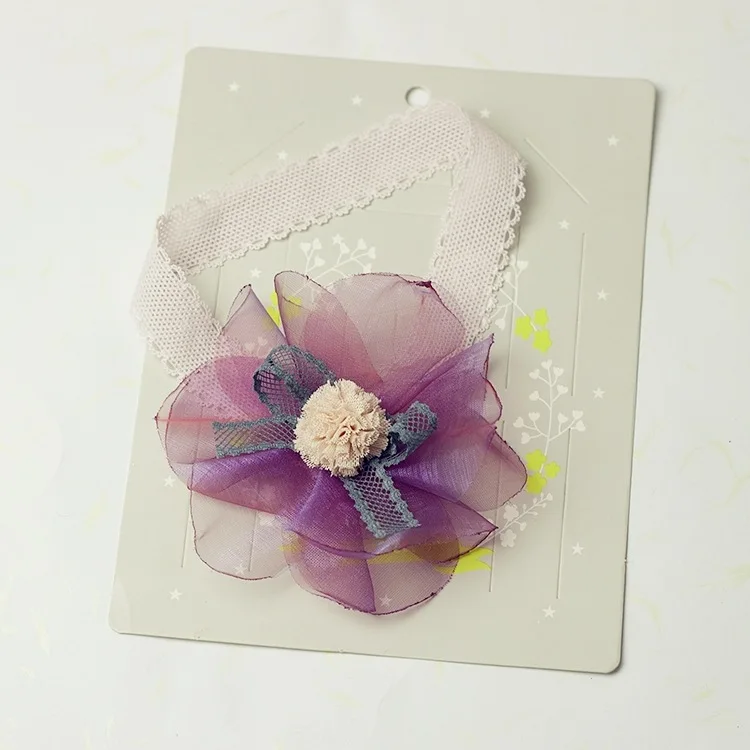 

10pcs ins Fashion Cute Gauze Floral Headbands Solid Pom Pom Flower Soft Hairbands Princess Headwear Boutique Hair Accessories