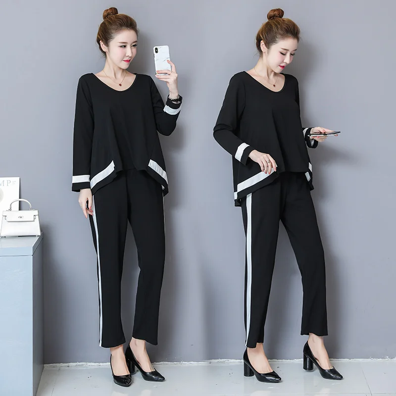 Комплект из 2 предметов спортивный костюм для женщин плюс размер большой 4XL 5XL