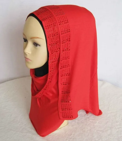 (12 шт./лот) трикотажная ткань из хлопка с разрезами длинный шарф для мусульманки