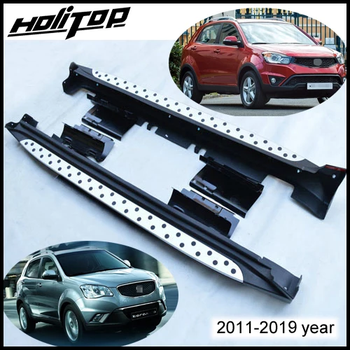 Беговая доска боковой шаг nerf бар для Ssangyong Korando C 2011-, матовый авиационный алюминиевый сплав+ ABS, ISO качество
