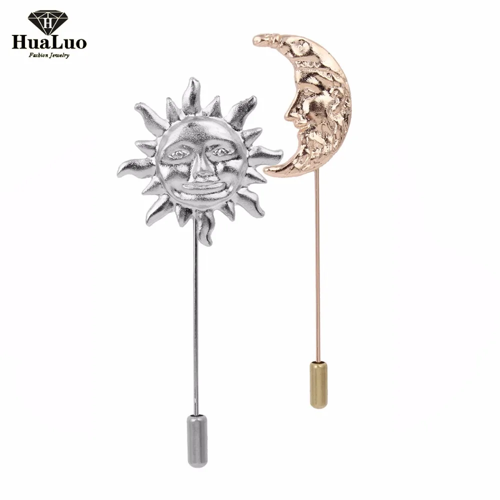 Унисекс для мужчин и женщин Солнцезащитная Лунная Брошь шпильки костюм воротник