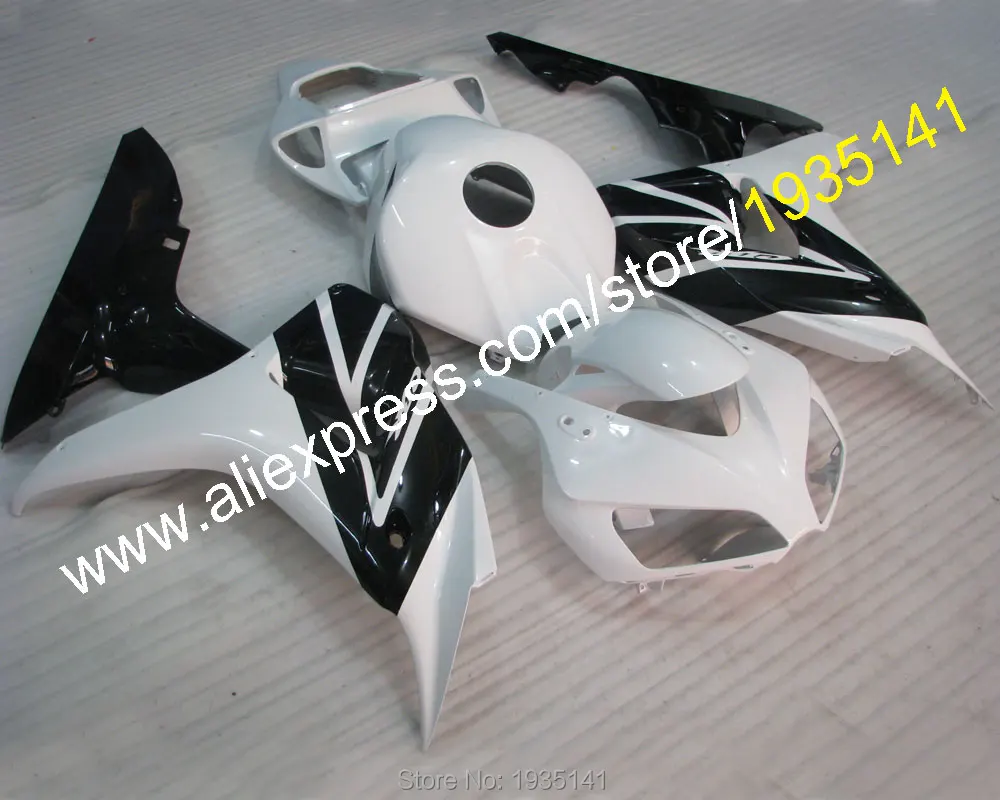 Лучшая цена Кузов для Honda 2006 2007 CBR1000RR 06 07 1000 RR CBR белый черный обтекатель мотоцикла