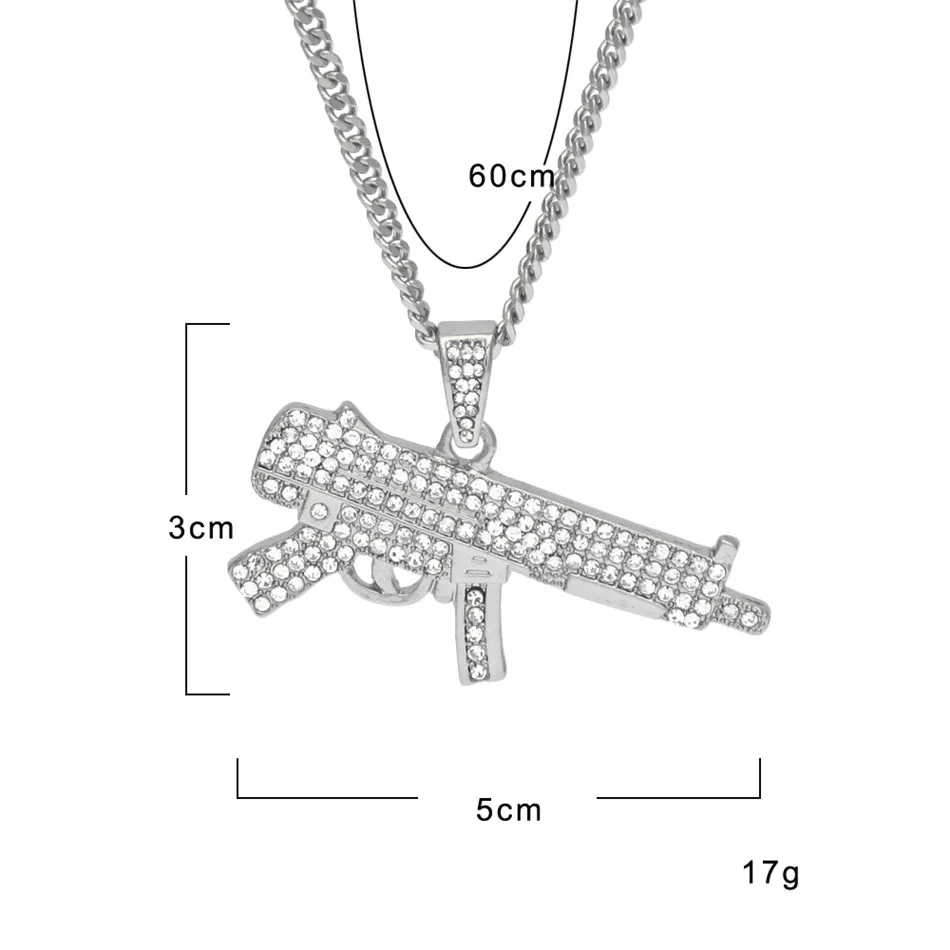 Ожерелье UWIN в стиле хип хоп с подвеской виде оружия|f pendant|ak47 necklacenecklace ak47 |