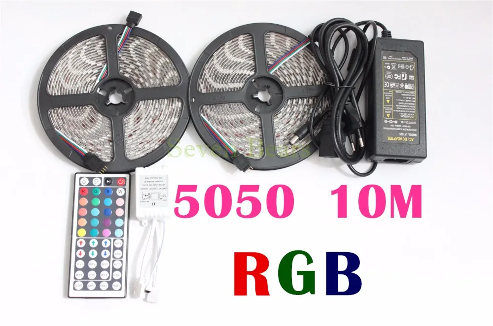 СВЕТОДИОДНАЯ лента SMD 5050 10 м 2*5 водонепроницаемая Диодная 12 в пост. Тока + 44Key пульт