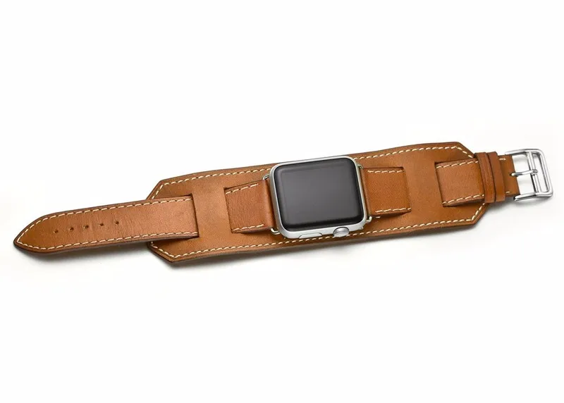 Ремешок-манжета из хохлатой кожи для apple watch, ремешок для apple watch 5, 4, 3, 42 мм, 38 мм, iwatch, ремешок для браслета 44 мм/40 мм, ремешок для часов