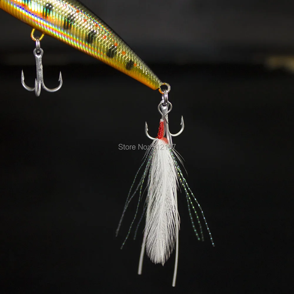 20 шт. перо со светящимся хвостом юбки вспомогательный крючок для жестких