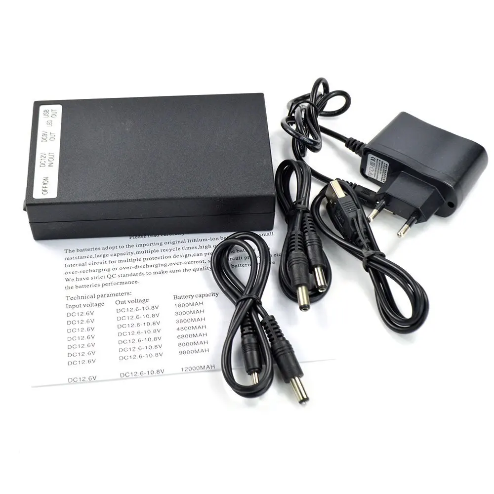 15000mAH DC 5 V/9 V/12 V USB Высокая емкость литий ионная аккумуляторная батарея зарядное