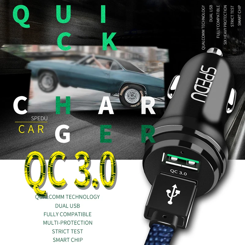 Магнитное автомобильное зарядное устройство для быстрой зарядки SPEDU quick charge 3 0 micro