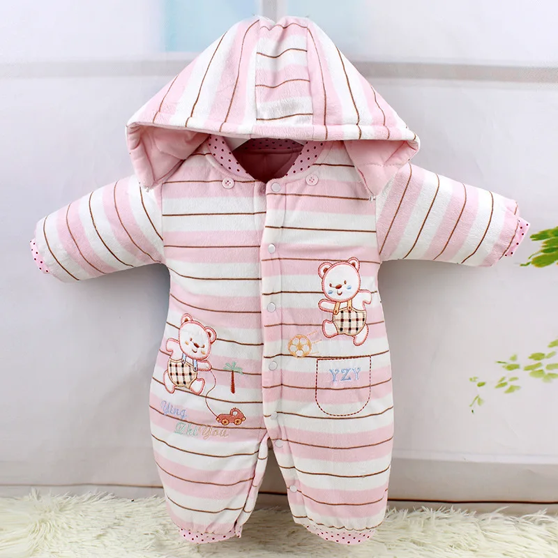 2014 new autumn &amp winter thickness baby rompers classic striped super soft girls boys ha clothes free ship | Детская одежда и